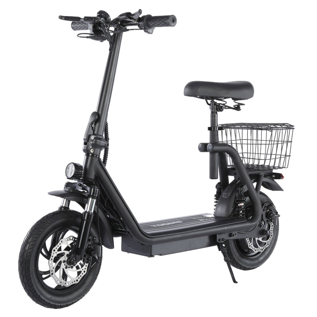 TOOINS M2 electric scooter with seat and rear basket